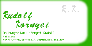 rudolf kornyei business card